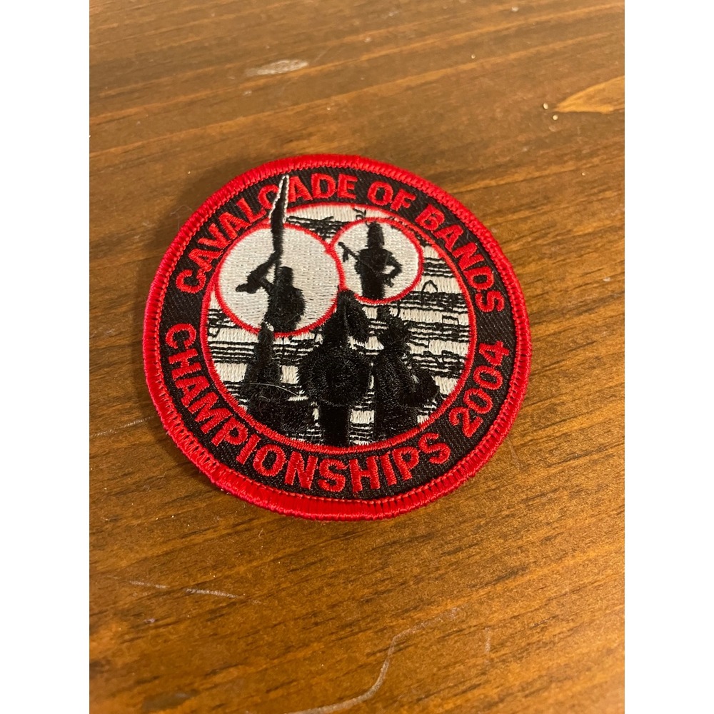 Cavalcade of Bands Championships 2004 Embroidered Patch Red Black Circular Music